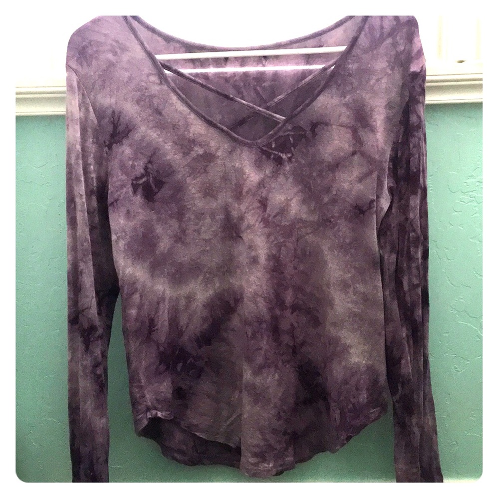 Purple tie dye, long sleeve shirt